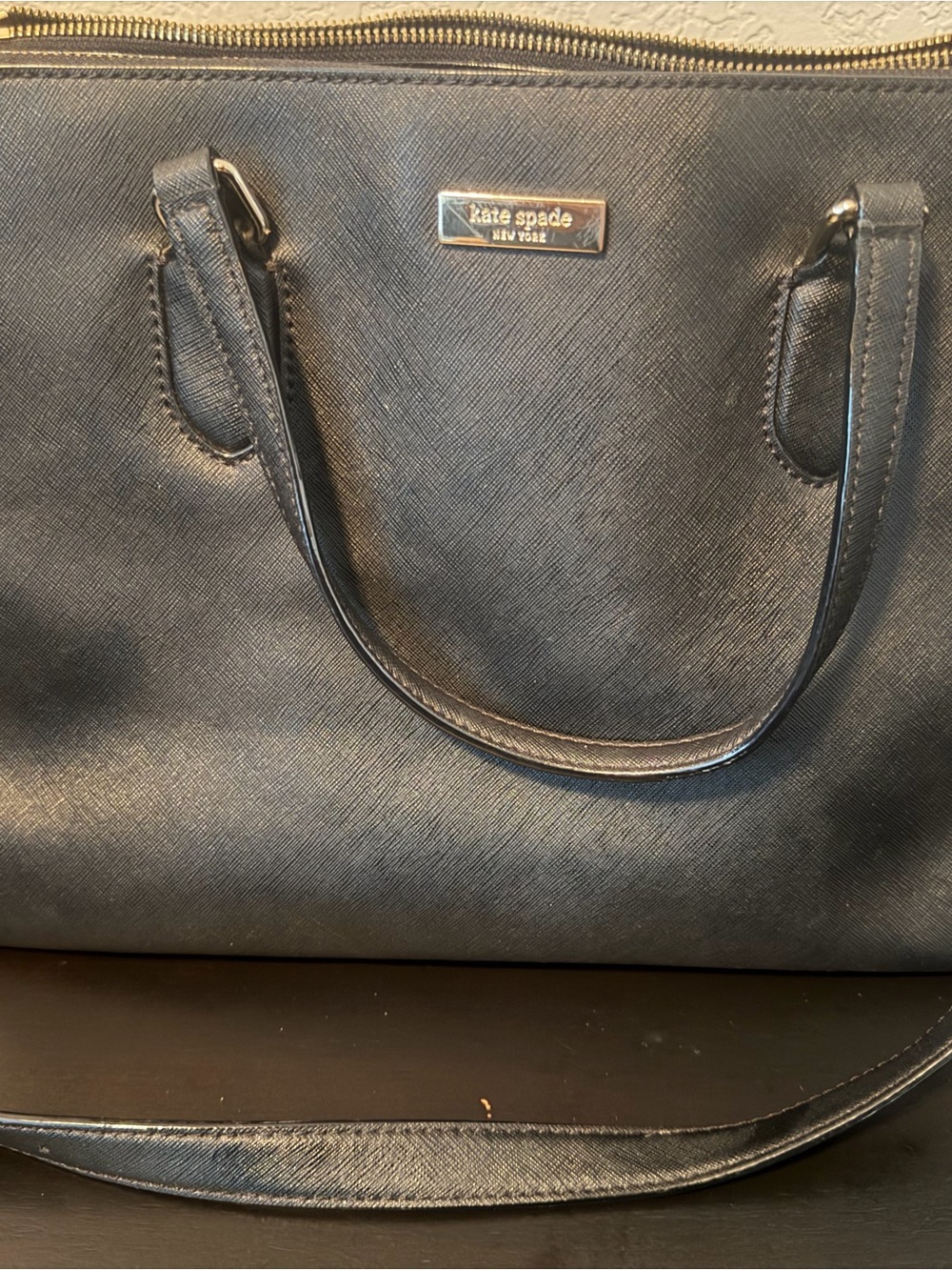 kate spade Black Saffiano Leather Shoulder Bag